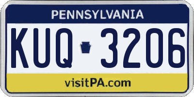 PA license plate KUQ3206