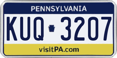 PA license plate KUQ3207