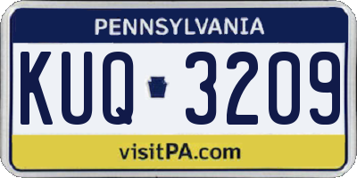 PA license plate KUQ3209