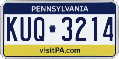 PA license plate KUQ3214