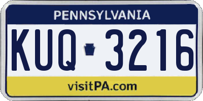 PA license plate KUQ3216