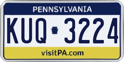 PA license plate KUQ3224