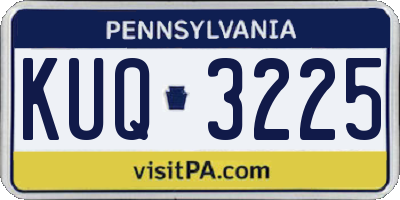 PA license plate KUQ3225