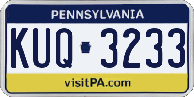 PA license plate KUQ3233
