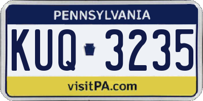 PA license plate KUQ3235