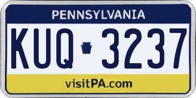 PA license plate KUQ3237