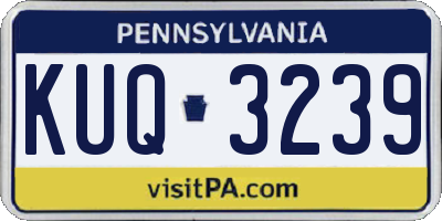 PA license plate KUQ3239