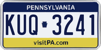 PA license plate KUQ3241