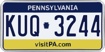 PA license plate KUQ3244