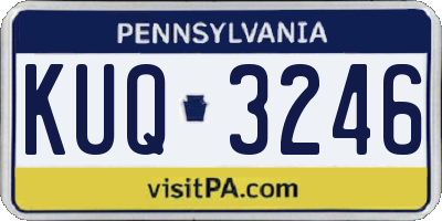 PA license plate KUQ3246