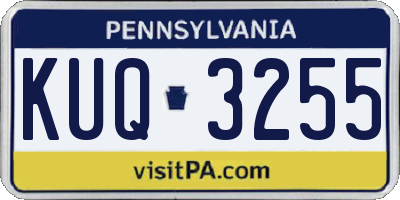PA license plate KUQ3255