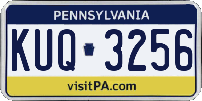 PA license plate KUQ3256