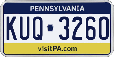 PA license plate KUQ3260