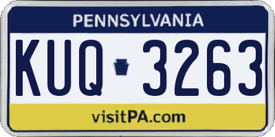 PA license plate KUQ3263