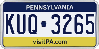 PA license plate KUQ3265