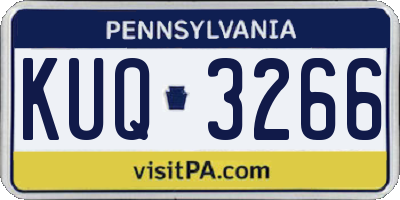 PA license plate KUQ3266