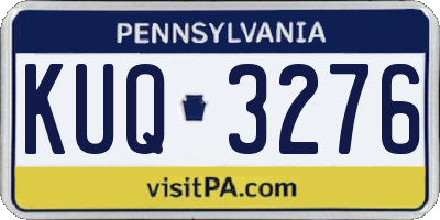 PA license plate KUQ3276