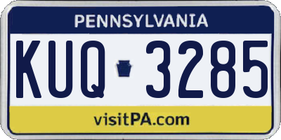 PA license plate KUQ3285