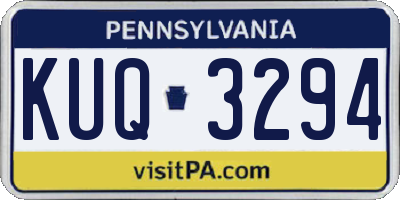 PA license plate KUQ3294