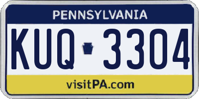 PA license plate KUQ3304