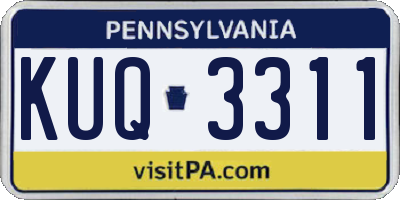 PA license plate KUQ3311
