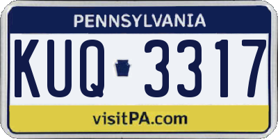 PA license plate KUQ3317