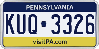 PA license plate KUQ3326