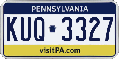 PA license plate KUQ3327