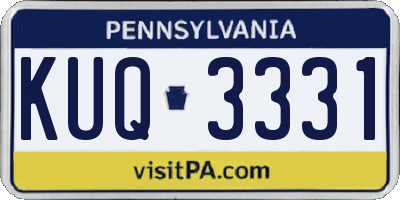 PA license plate KUQ3331