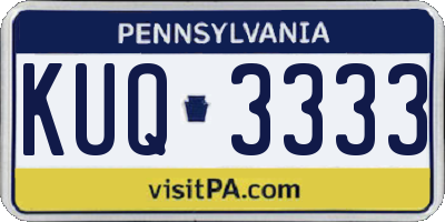 PA license plate KUQ3333