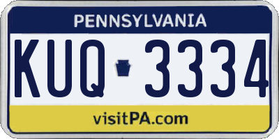 PA license plate KUQ3334