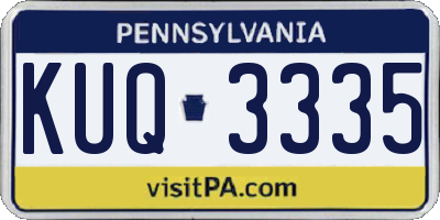 PA license plate KUQ3335