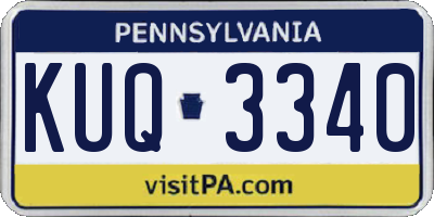 PA license plate KUQ3340