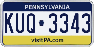 PA license plate KUQ3343