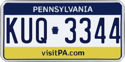 PA license plate KUQ3344