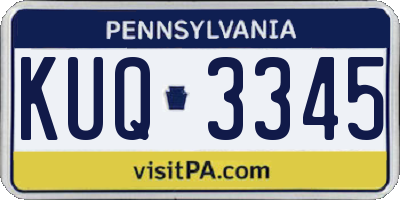 PA license plate KUQ3345