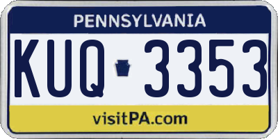 PA license plate KUQ3353