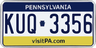 PA license plate KUQ3356