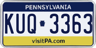 PA license plate KUQ3363