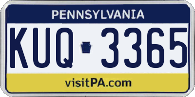 PA license plate KUQ3365