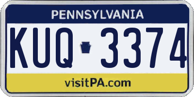 PA license plate KUQ3374