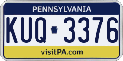 PA license plate KUQ3376