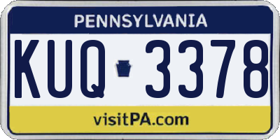 PA license plate KUQ3378