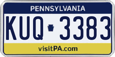 PA license plate KUQ3383