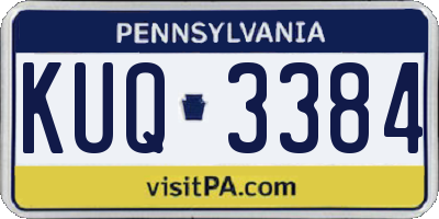PA license plate KUQ3384