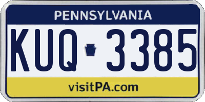 PA license plate KUQ3385