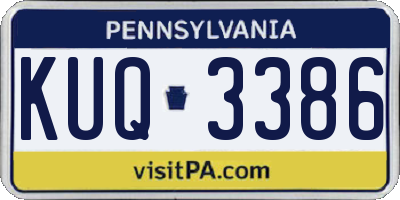 PA license plate KUQ3386