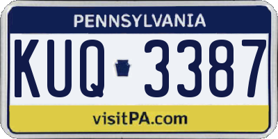 PA license plate KUQ3387