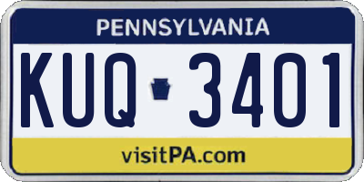 PA license plate KUQ3401