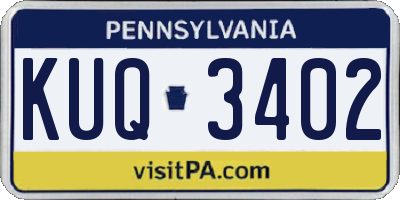 PA license plate KUQ3402